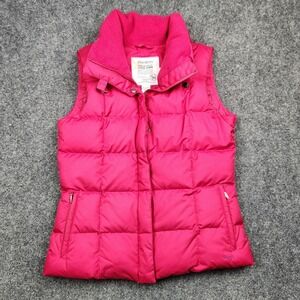 Eddie Bauer Goose Down Vest Womens Medium‎ Pink EB700 700 Fill Quilted Puffer